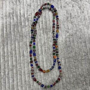 Vintage Colorful Glass Bead Necklace